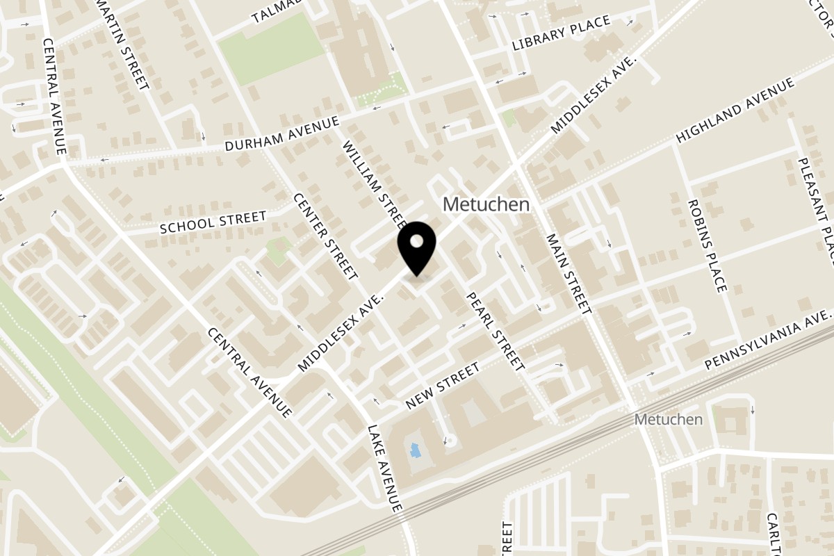 Map showing the location of Khorasan Kabab on 567 Middlesex Ave in Metuchen